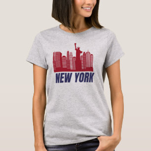 New York Silhouette & Liberty Minimalistisch T-shirt