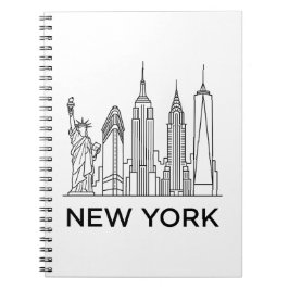 New York Silhouette Minimalistische Lijnkunst Notitieboek