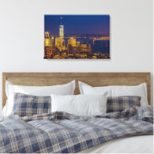 New York Silhouette na zonsondergang 24*16 Canvas Afdruk (Insitu (Slaapkamer))