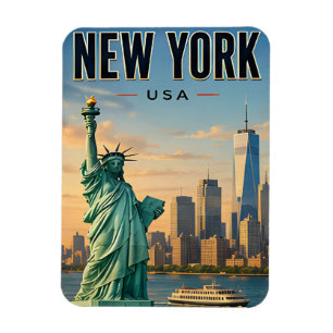 New York Silhouette Reis Cadeau Magneet