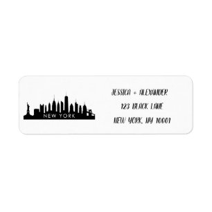 New York Skylin Silhouette Zwart Elegant Script La Etiket
