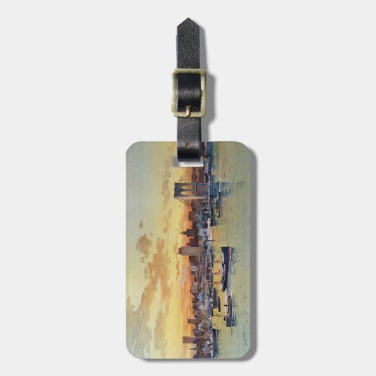 NEW YORK SKYLINE 1896 BAGAGELABEL (Voorkant verticaal)