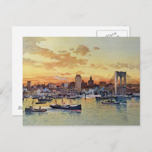 NEW YORK SKYLINE 1896 BRIEFKAART (Voorkant / Achterkant)