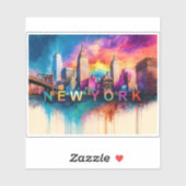 New York Skyline Abstracte kunst Sticker (Vel)