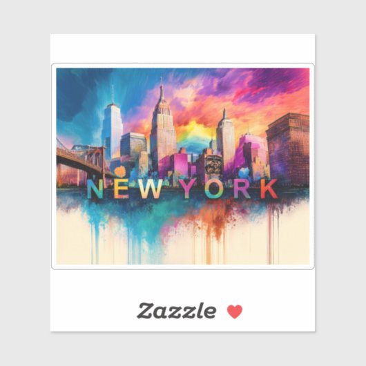 New York Skyline Abstracte kunst Sticker (Vel)