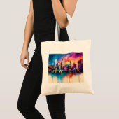 New York Skyline Abstracte kunst Tote Bag (Voorkant (product))
