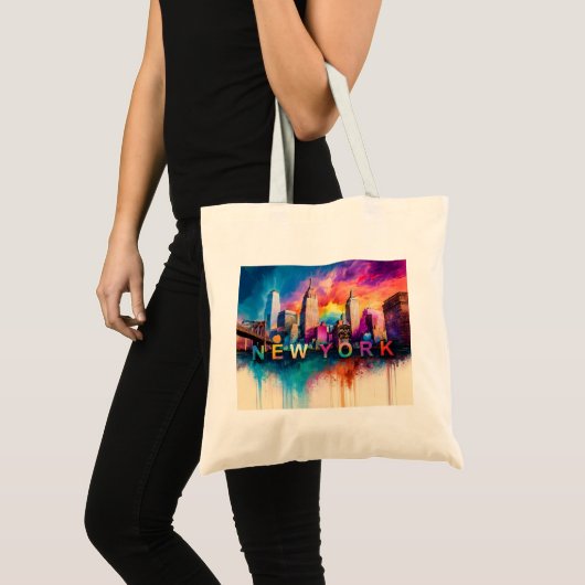 New York Skyline Abstracte kunst Tote Bag (Voorkant (product))