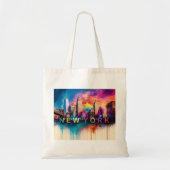 New York Skyline Abstracte kunst Tote Bag (Voorkant)