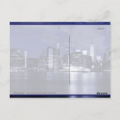 New York Skyline Bathed in Blue Briefkaart (Achterkant)