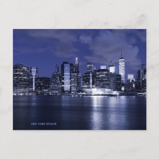 New York Skyline Bathed in Blue Briefkaart (Voorkant)