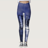 New York Skyline Bathed in Blue Leggings (Voorkant)