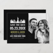 New York Skyline Bewaar de datum Kaart (Voorkant / Achterkant)