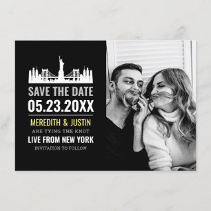New York Skyline Bewaar de datum Kaart