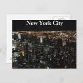 New York Skyline bij nacht Briefkaart (Voorkant / Achterkant)
