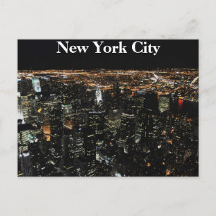 New York Skyline bij nacht Briefkaart