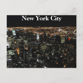 New York Skyline bij nacht Briefkaart