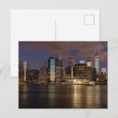 New York Skyline bij nacht Briefkaart (Voorkant / Achterkant)