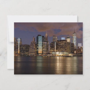 New York Skyline bij nacht Briefkaart