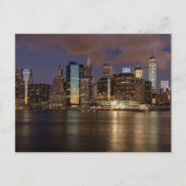 New York Skyline bij nacht Briefkaart (Voorkant)