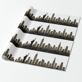 New York Skyline Black Big Apple Modern City Cadeaupapier