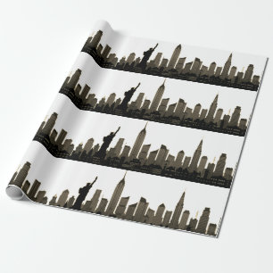 New York Skyline Black Big Apple Modern City Cadeaupapier