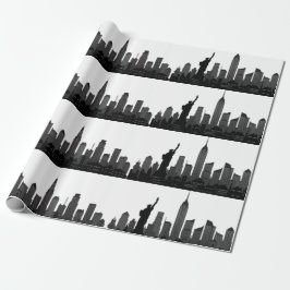 New York Skyline Black Big Apple Modern City Cadeaupapier