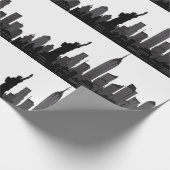 New York Skyline Black Big Apple Modern City Cadeaupapier (Hoek)