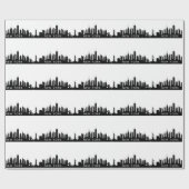 New York Skyline Black Big Apple Modern City Wrapp Cadeaupapier (Vlak)