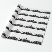 New York Skyline Black Big Apple Modern City Wrapp Cadeaupapier (Uitgerold)