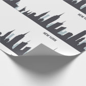 New York Skyline Black Big Apple Modern City Wrapp Cadeaupapier (Hoek)