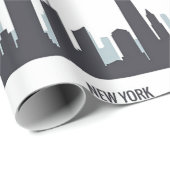 New York Skyline Black Big Apple Modern City Wrapp Cadeaupapier (Rol Hoek)