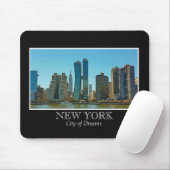 New York Skyline Black White Lijst Foto Muismat (Met muis)