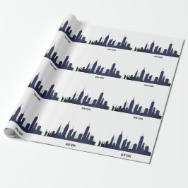 New York Skyline Blue Big Apple Modern City Cadeaupapier