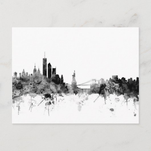 New York Skyline Briefkaart (Voorkant)