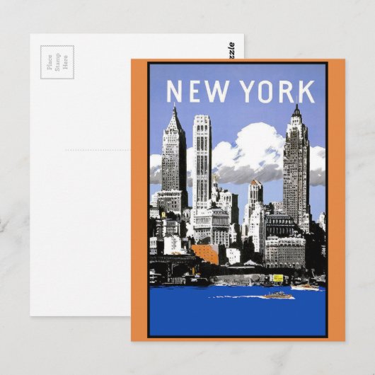  New York Skyline Briefkaart (Voorkant / Achterkant)