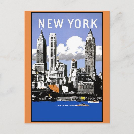 New York Skyline Briefkaart (Voorkant)