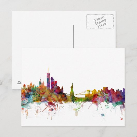 New York Skyline Briefkaart (Voorkant / Achterkant)