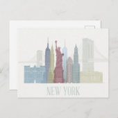 New York Skyline Briefkaart (Voorkant / Achterkant)