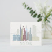 New York Skyline Briefkaart (Staand voorkant)