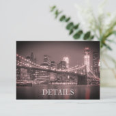 New York Skyline Brooklyn Wedding Reception Detail Kaart (Staand voorkant)