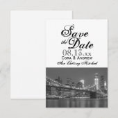 New York Skyline Brooklyn Wedding Save the Date in Kaart (Voorkant / Achterkant)