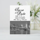 New York Skyline Brooklyn Wedding Save the Date Kaart (Staand voorkant)