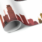 New York Skyline Brown Big Apple Modern City Cadeaupapier (Rol Hoek)