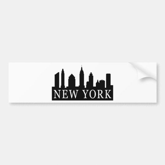 New York Skyline Bumpersticker (Voorkant)