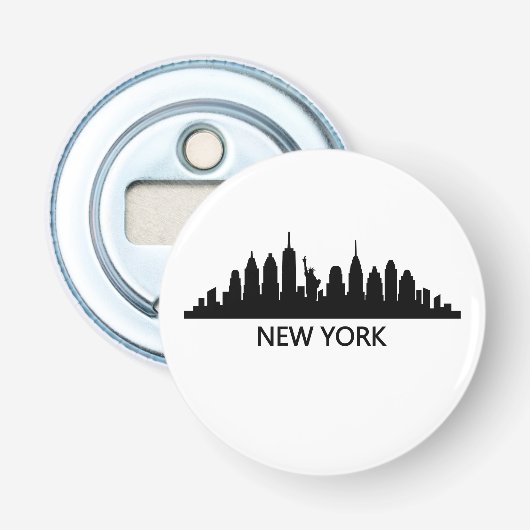 New York Skyline Button Flesopener (Voorkant)