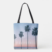 New York Skyline & California Palm Tree Bi-Coastal Tote Bag (Achterkant)