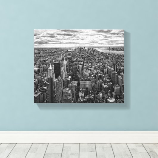 New York Skyline Canvas Afdruk (Insitu (Houten vloer))