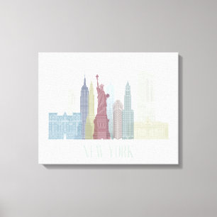 New York Skyline Canvas Afdruk
