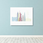 New York Skyline Canvas Afdruk (Insitu (Houten vloer))
