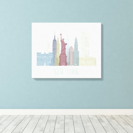 New York Skyline Canvas Afdruk (Insitu (Houten vloer))